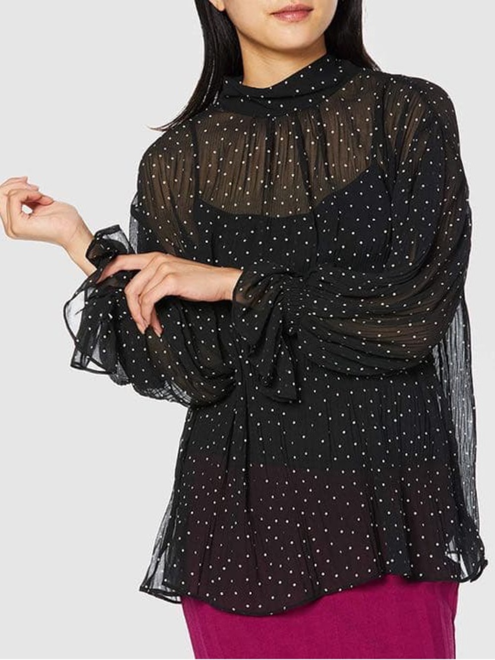 SNIDEL Pleated Flare Sleeve Blouse